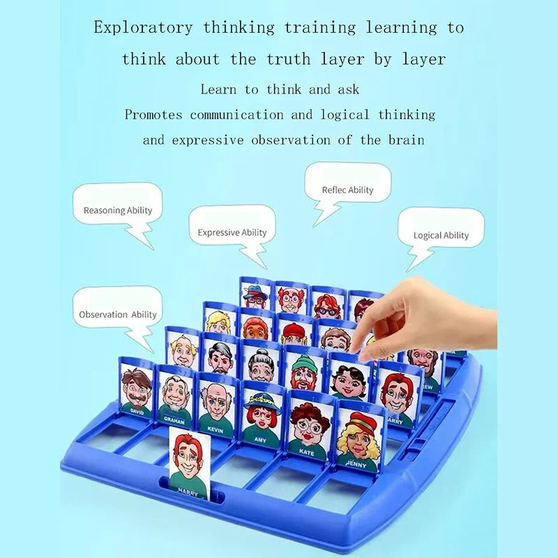Interactive Guess Who Game for Kids - Parent-Child Logic Puzzle Card Game for Fun Friend Engagement