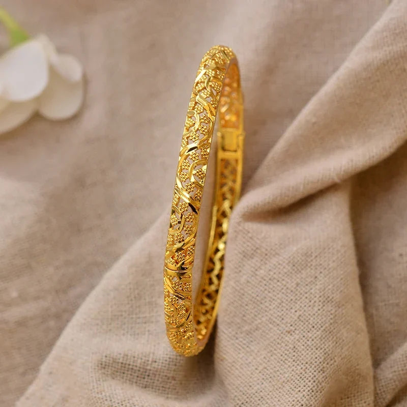 Gold Plated Bangles Luxury Arabic Wedding Bracelet