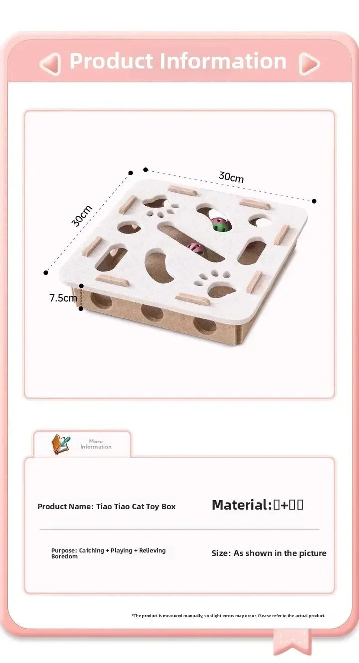 Cat Puzzle Toy Box With Ball Suede Felt Indoor Cat Exercise Entertainment Eco Friendly Gift 2026 TikTok Viral