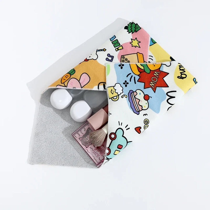 Magic Cloth Makeup Bag - Portable Camera Lens Wrapping Storage, Self-adhesive Organizing Bag