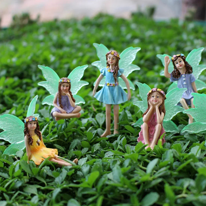 Fairy Garden Figurines 6pc Set Pot Bonsai Micro Landscape Decor Fairy Tale World Scene Summer 2026 Gift