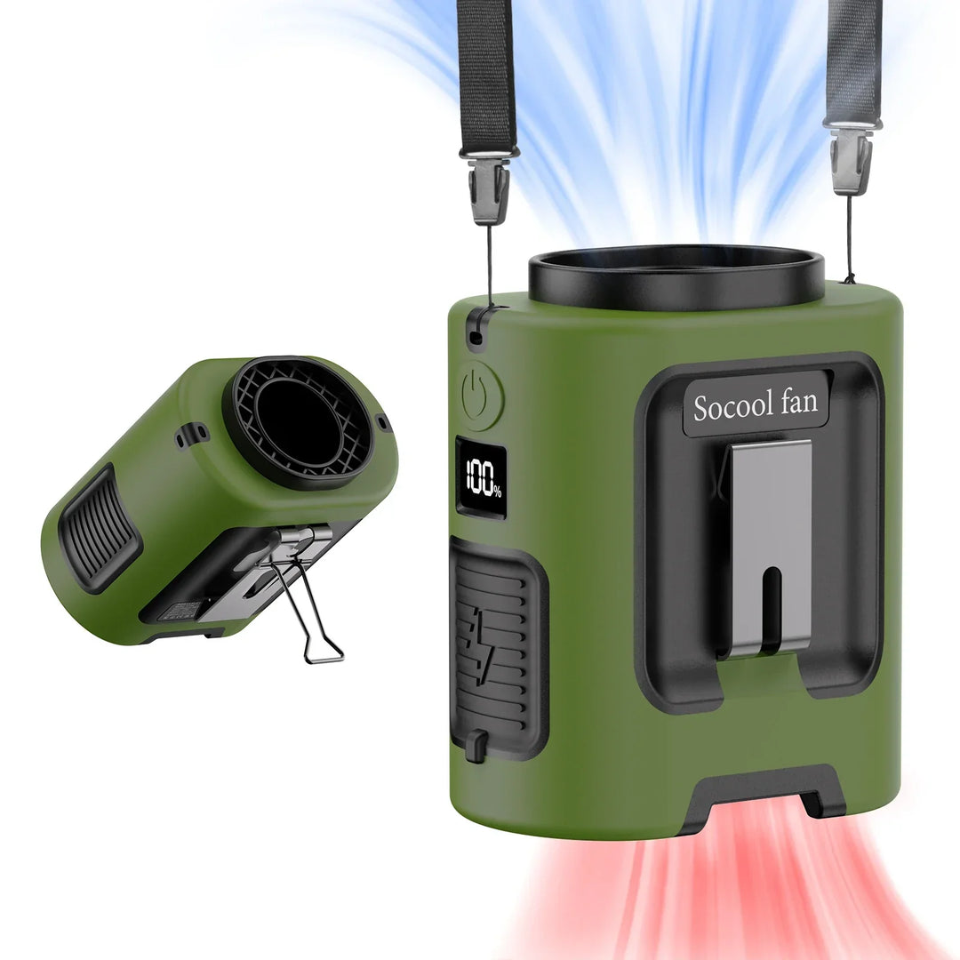 5000mAh Portable Waist Fan - 4 Speeds Neck Fan for Outdoor Travel