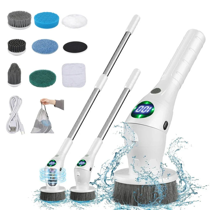 Wireless Rotatable Electric Cleaning Brush - 8 in 1 Household Cleaning Tool for Kitchen &amp; Bathroom