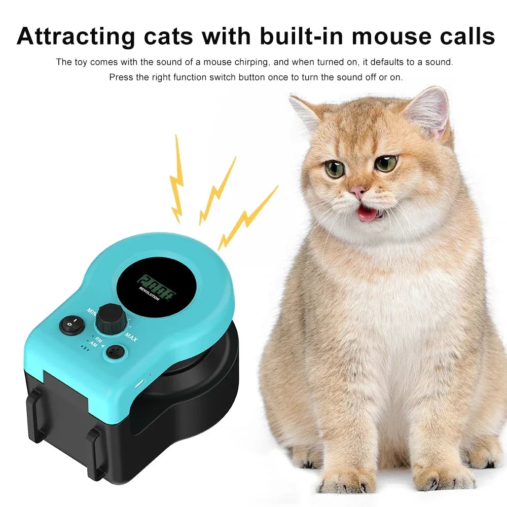 Adjustable Speed Cat Wheel Exerciser - Indoor Treadmill for Active Cats, Remote Control Toy