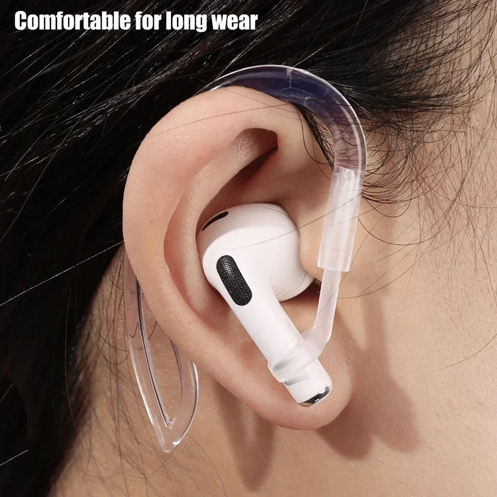 Transparent Silicone Ear Hooks for Airpods Adjustable Anti-Slip Sports Accessories