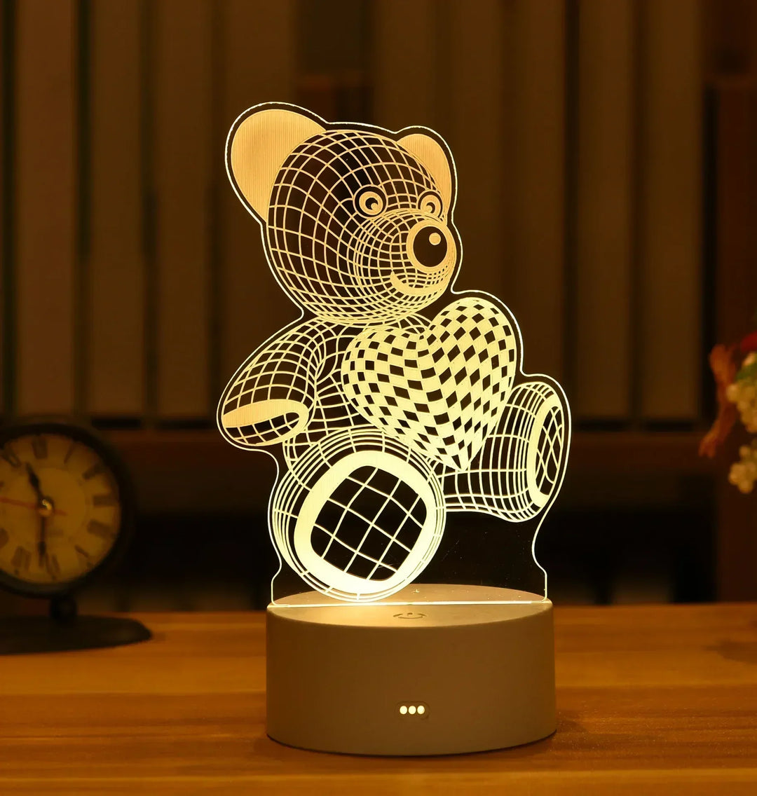 3D Romantic LED Night Light Lamp - Kids Bedroom Decor, A Unique Valentine&
