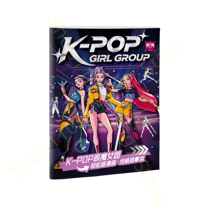 colouring Book Kpop Demon Hunters Anime Sketches Rumi Mira Zoey Cute Line Drawings Back to School 2025 Gift