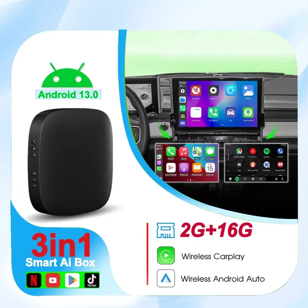 Android TV Box CarPlay AI Wireless BuiltIn Play Store Android Auto YouTube Netflix Fall 2025 Trend Gift