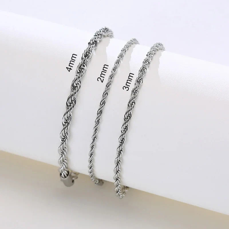 Stainless Steel Rope Chain Bracelet Twisted Singapore