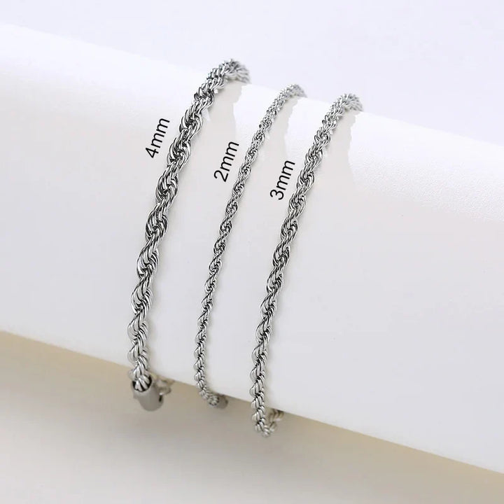 Stainless Steel Rope Chain Bracelet Twisted Singapore