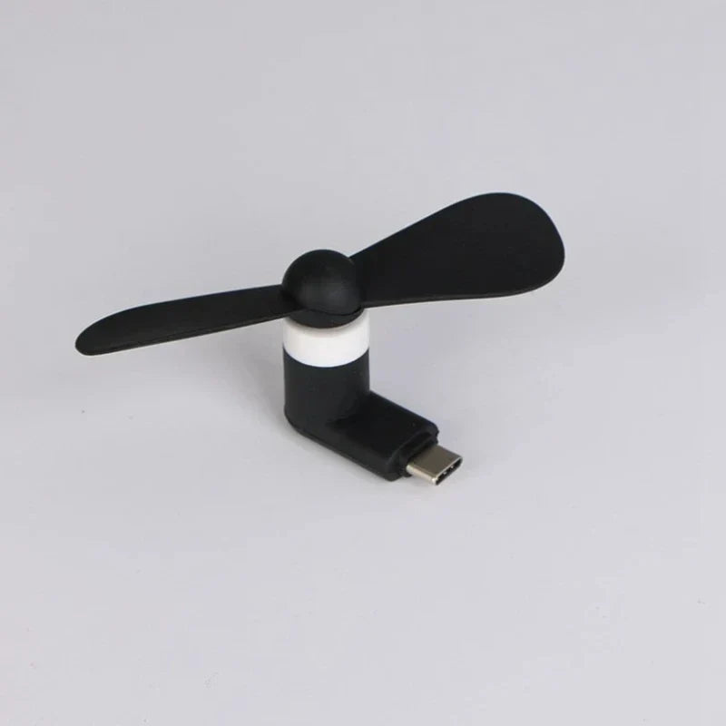 Type-C Small Fan Flexible Bendable Fan For Laptop AC Charger Portable Mini Fan Summer Gadget
