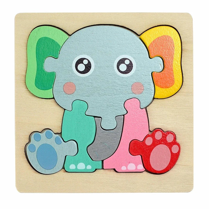 3D Wooden Animal and Vehicle Puzzle for Kids, Educational Montessori Toy for Cognitive Development and Fine Motor Skills