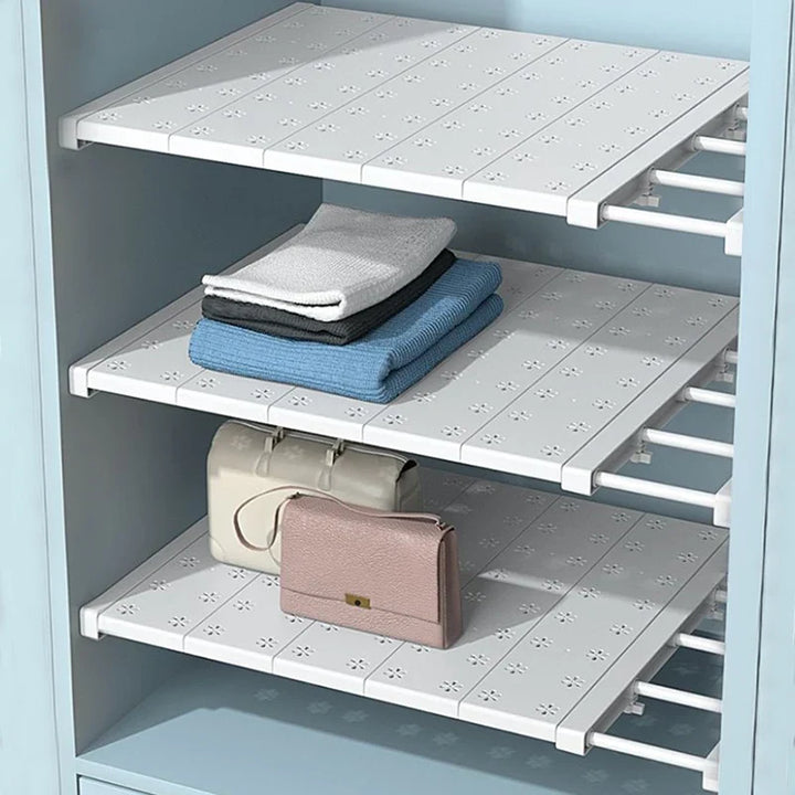 Wall-Mounted Adjustable Shelves - Home Organizers for Closet, Bathroom &amp; Kitchen Storage