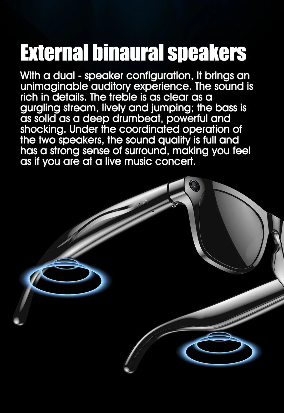 Smart AI Camera Glasses Bluetooth Call Voice Assistant