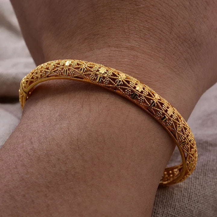Gold Plated Bangles Luxury Arabic Wedding Bracelet