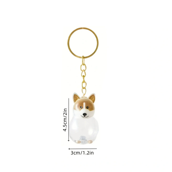 Dog Hair Keepsake Keychain Pendant Clear Resin Charm
