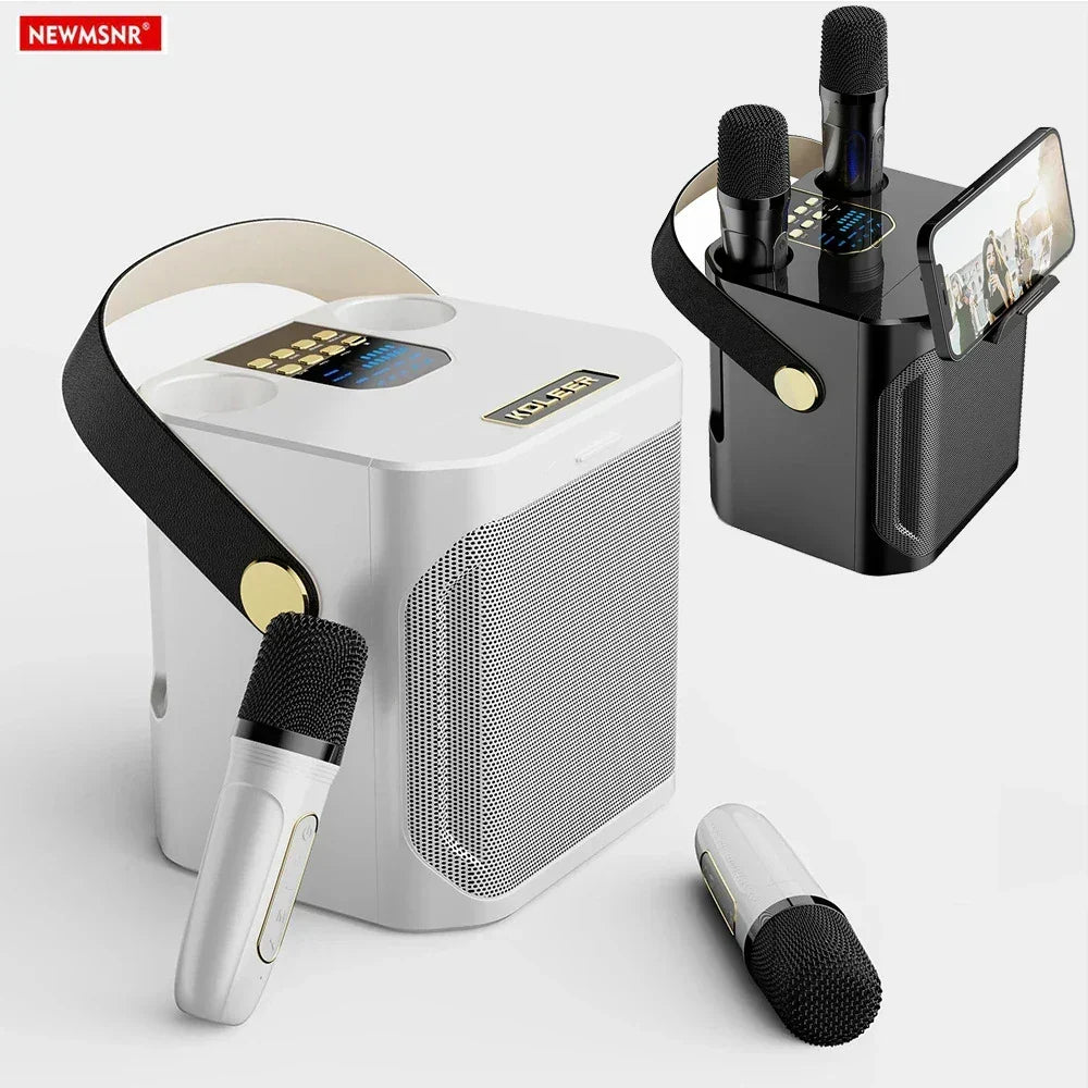 Karaoke Bluetooth Speaker Portable 360 Stereo Waterproof System With 2 Microphones Fall 2025 Trend Perfect For Parties