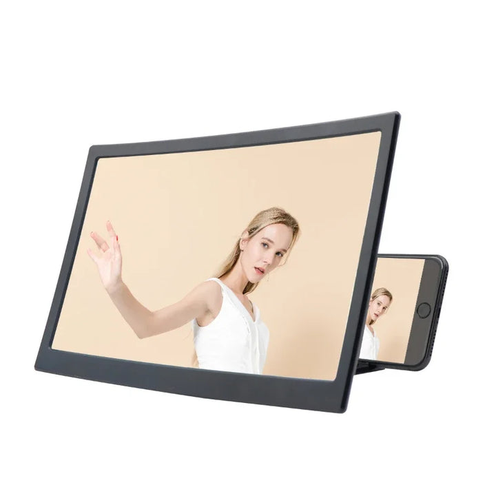 Phone Screen Magnifier 12 Inch Curved Desk Stand For Hands Free Video Viewing Back To School 2026 Ultra Clear