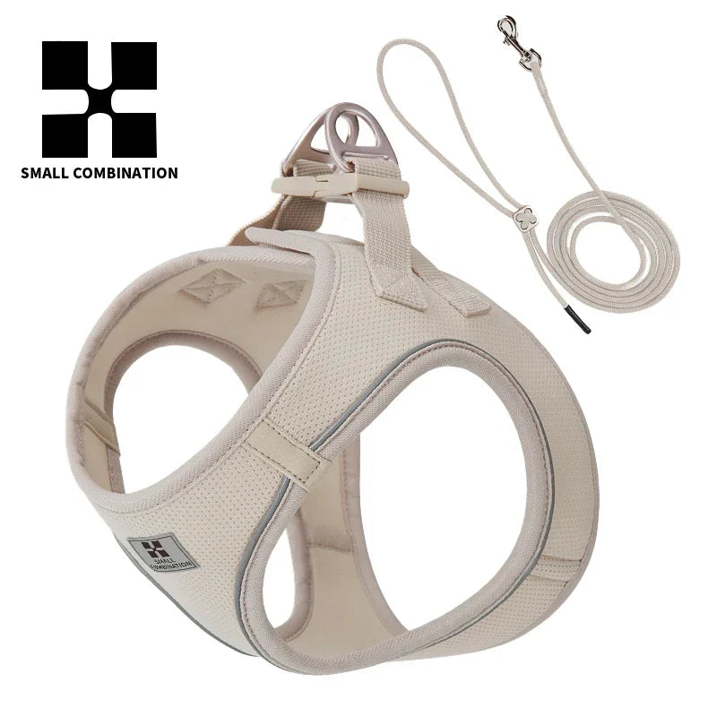 Dog Harness Leash Set Reflective Padded Vest All Seasons Outdoor Walking Gift Idea