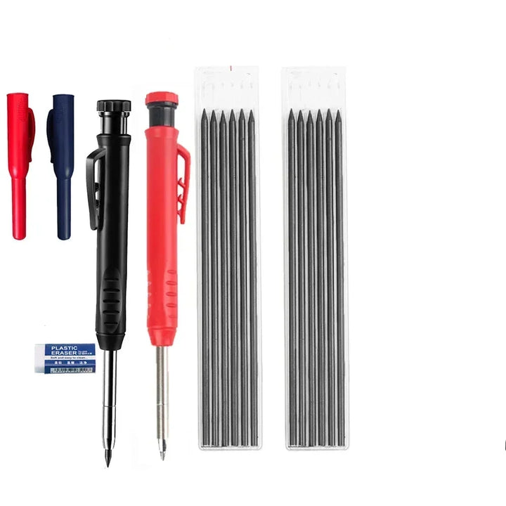 Professional Carpenter Pencil Metal Long Head Deep Hole Marker Tool for Woodworking