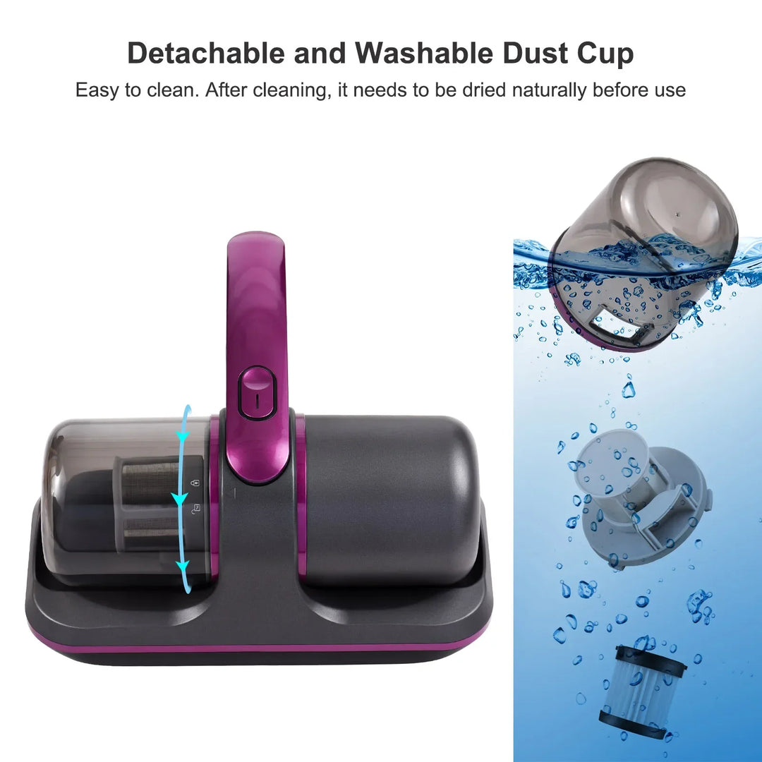 Compact Mattress Vacuum Cleaner 100W Cordless UV Bed Cleaner 8000Pa Strong Suction