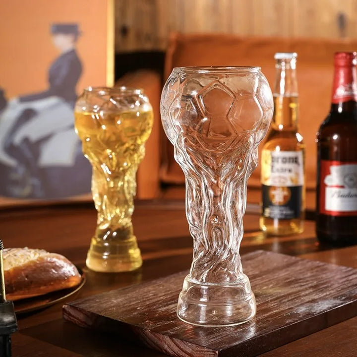 Beer Glass Cup Soccer Themed Premium Trophy Style For Man Cave Decor Fall 2026 Gift For Football Fans