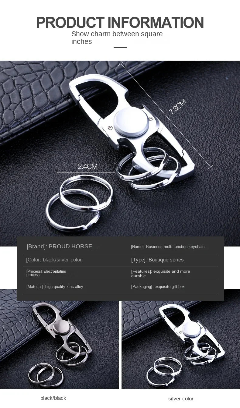 Fidget Spinner Keychain Stainless Steel EDC Gift 2025