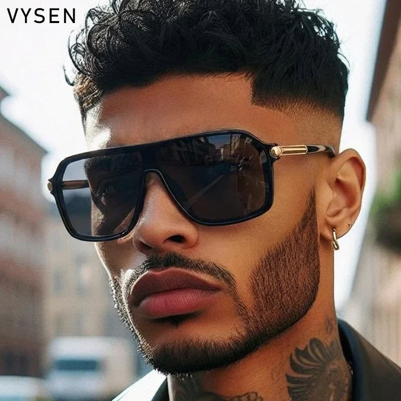 Sunglasses Shield OnePiece Steampunk Oversized Metal Frame Sports Sunglasses Fall 2026 Trend Premium Build