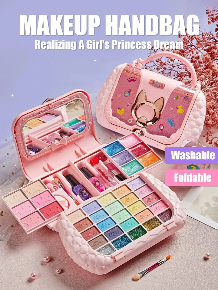 Kids Makeup Kit Washable Non-Toxic Pretend Play Cosmetic Set Viral Fall 2025 Gift