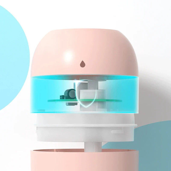 Portable USB Ultrasonic Air Mini Humidifier Diffuser with LED Lamp - Car Purifier Aroma Mist Maker for Home &amp; Travel