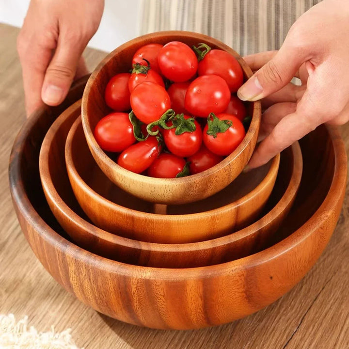 Acacia Wooden Bowl Japanese Style Salad Bowl Ramadan