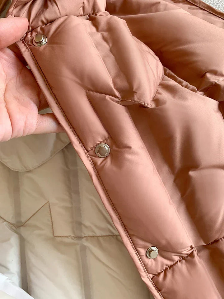 Lightweight Women’s Hooded Down Vest - Quilted Midlength
