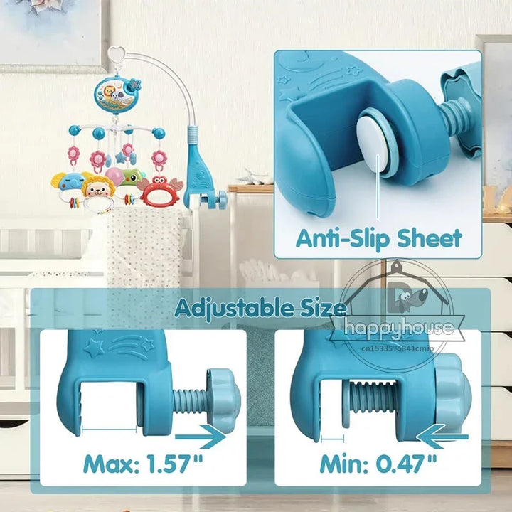 Musical Baby Mobile Projection Remote Newborn Sensory Toys
