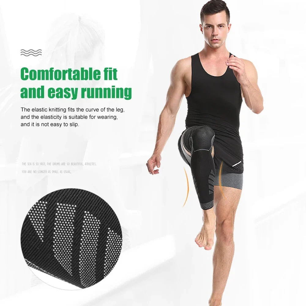 Full Leg Compression Sleeve Long Knee Support for Cycling Hiking Basketball – Pair 2026