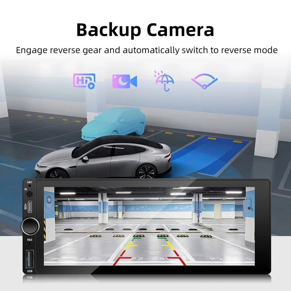 Car Stereo 6.86 Inch Touchscreen Universal MP5 Head Unit Fall 2025 Wireless CarPlay Android Auto
