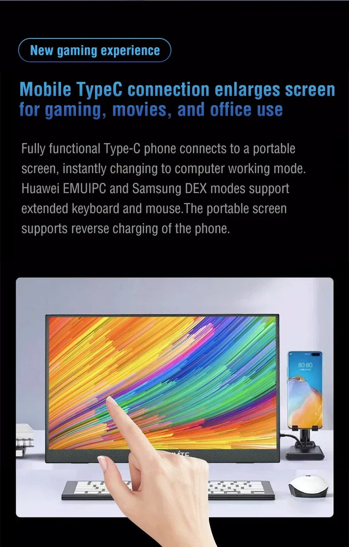16 Inch Portable Touch Monitor 1920x1200 HDR10 Low Blue