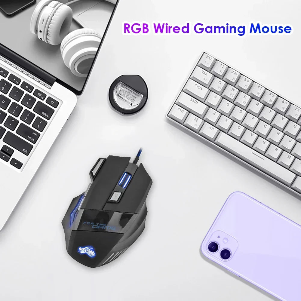 Usb Wired Gaming Mouse 7 Button Backlit Ergonomic Comfort