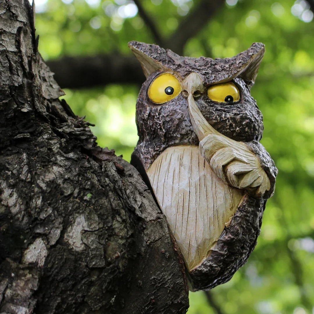 Owl Tree Hanging Ornament Resin Hide And Seek Owl Garden Decor For Yard And Patio Fall 2026 Trend Gift