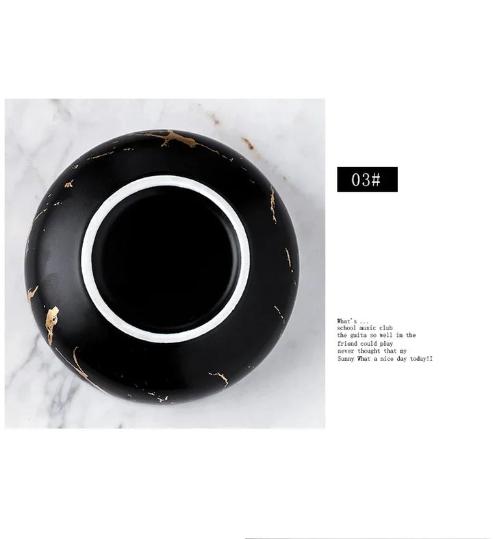 Marble Ceramic Bowl Set Nordic Tableware Minimalist