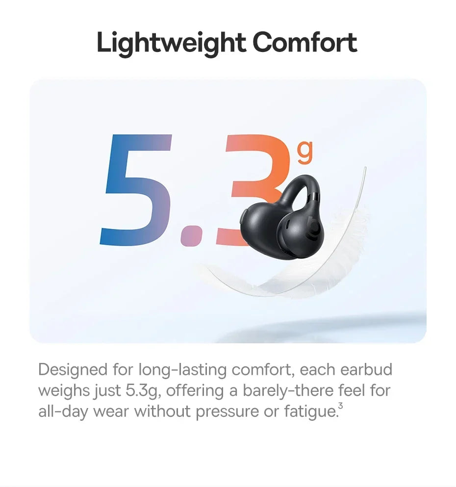 Baseus BC1 Open-Ear Clip Earbuds Bluetooth 6.0 – 4-Mic Noise Cancellation Super Bass IP55 Sports 2026