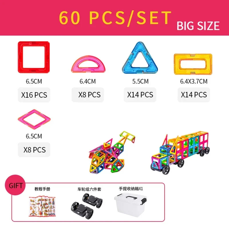 Magnetic Building Blocks Set for Kids, 30-168PCS Educational Magnetic Tiles for Creative Learning and Imaginative Play