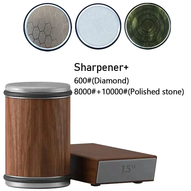 Rolling Diamond Knife Sharpener Kit with Magnetic Holder – 15° &amp; 20° Angle Roller Kitchen Tool 2026