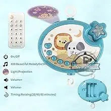 Crib Mobile Remote Music Light Newborn Sensory Toys