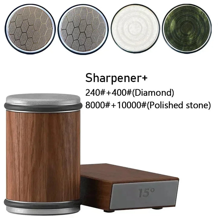 Rolling Diamond Knife Sharpener Kit with Magnetic Holder – 15° &amp; 20° Angle Roller Kitchen Tool 2026