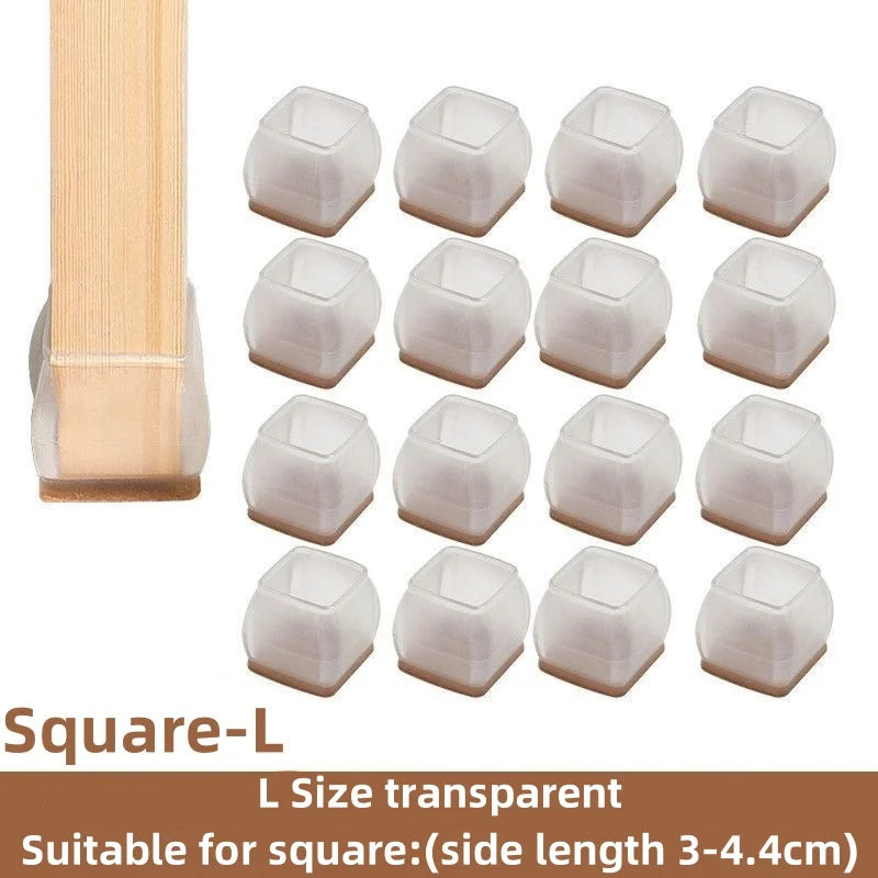 Silicone Non-Slip Furniture Leg Pads 16-Pack – Floor Protectors Chair Feet Leveling Mat 2026