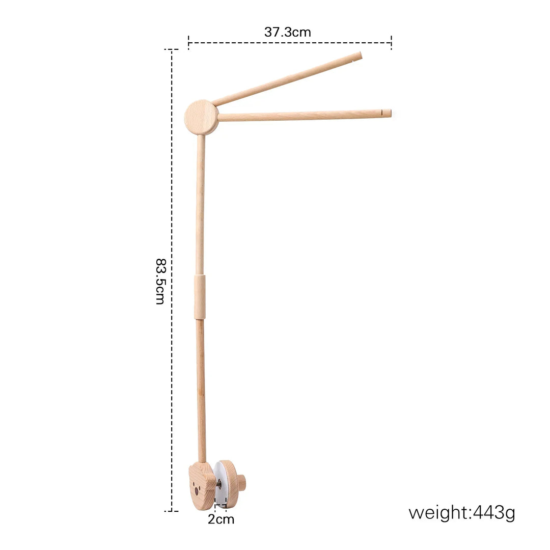Wooden Crib Mobile Bracket Newborn Sensory Toys Soothing