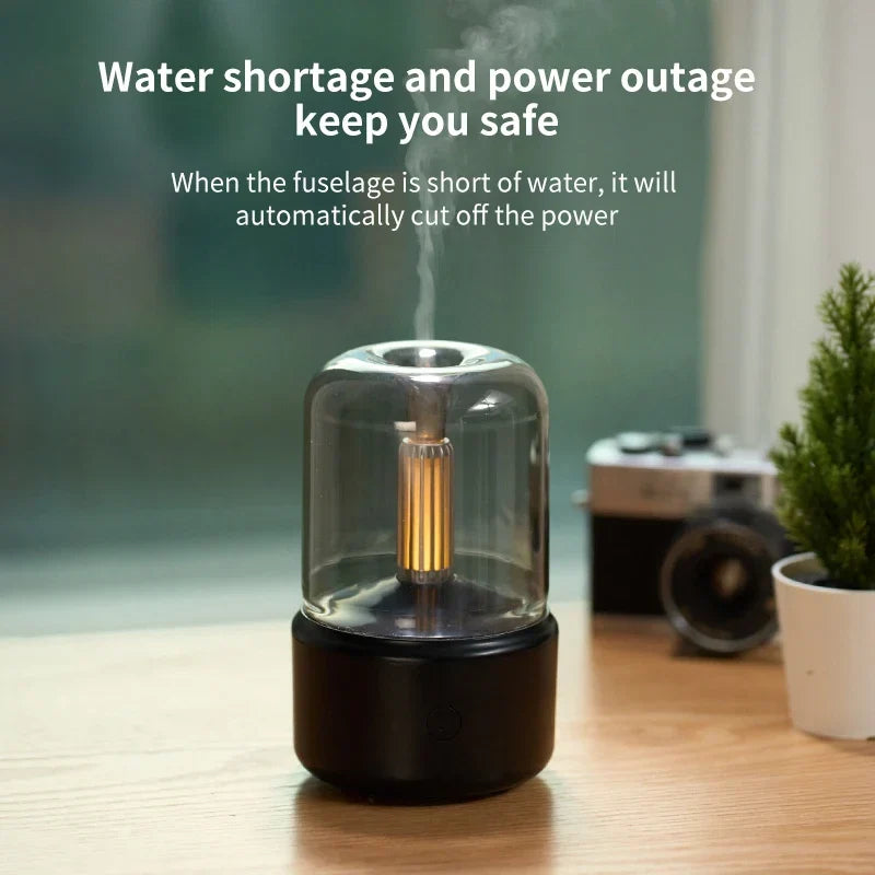 Creative Candlelight Aromatherapy Machine USB Plug-In Desktop Humidifier for Home Ambience