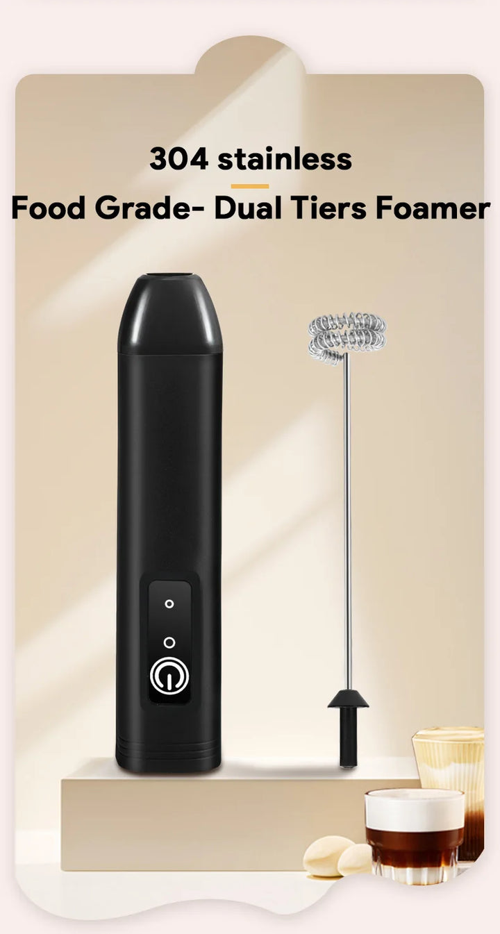 USB Rechargeable Electric Milk Frother 3-Speed – Handheld Foam Maker Egg Beater Coffee Drink Wand 2026