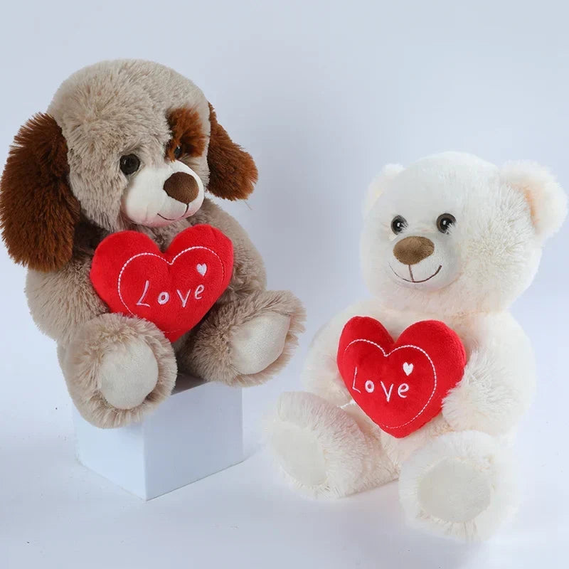 Teddy Bear Plush Toy Heart Hug Gift 2026 Valentine Gift For Kids Huggable Bear Soft Plush