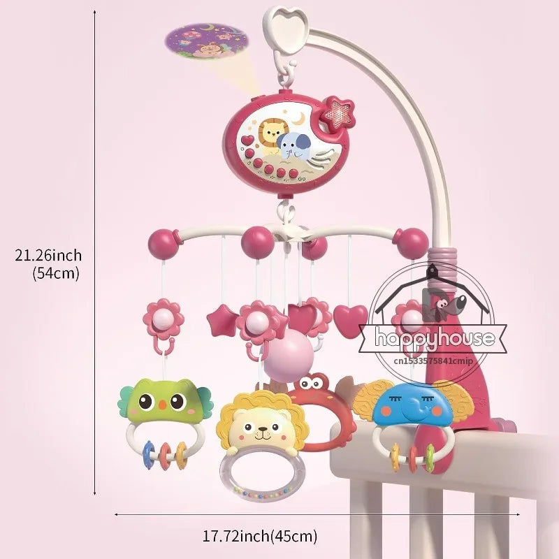 Crib Mobile Remote Music Light Newborn Sensory Toys